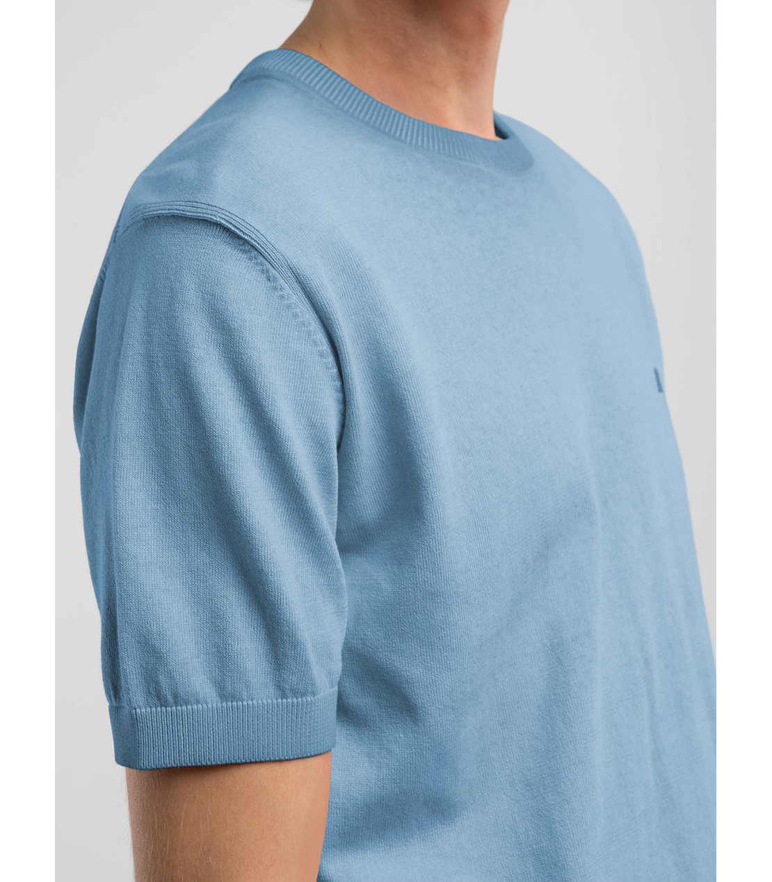 オンブレ ソフトコットン半袖ニット 詳細画像 グレイッシュブルー 6